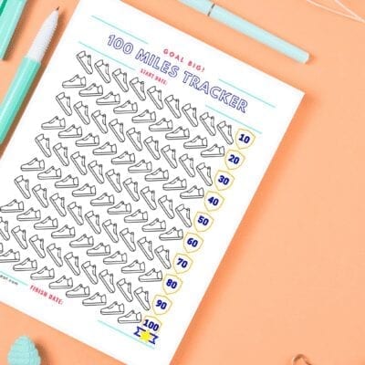 100 Miles Tracker Printable