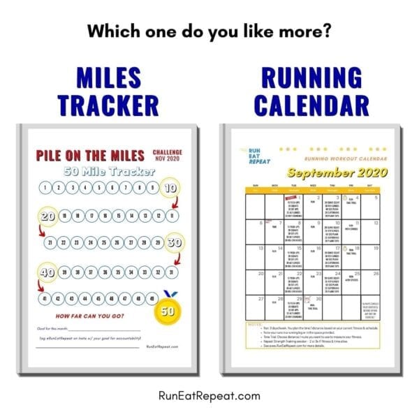 Running Calendar or Miles Tracker @RunEatRepeat