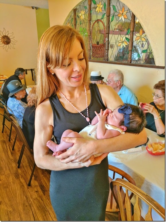 red head and tiny baby